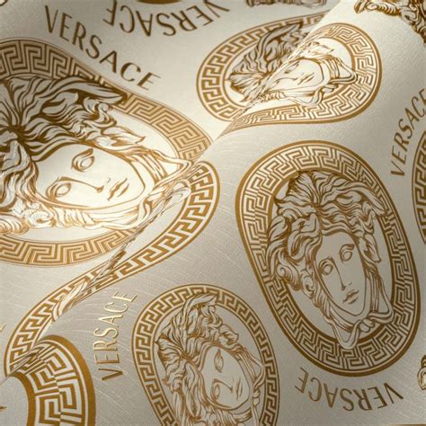 parati moderni bianchi camera da letto versace|Carta da parati firmata Versace .